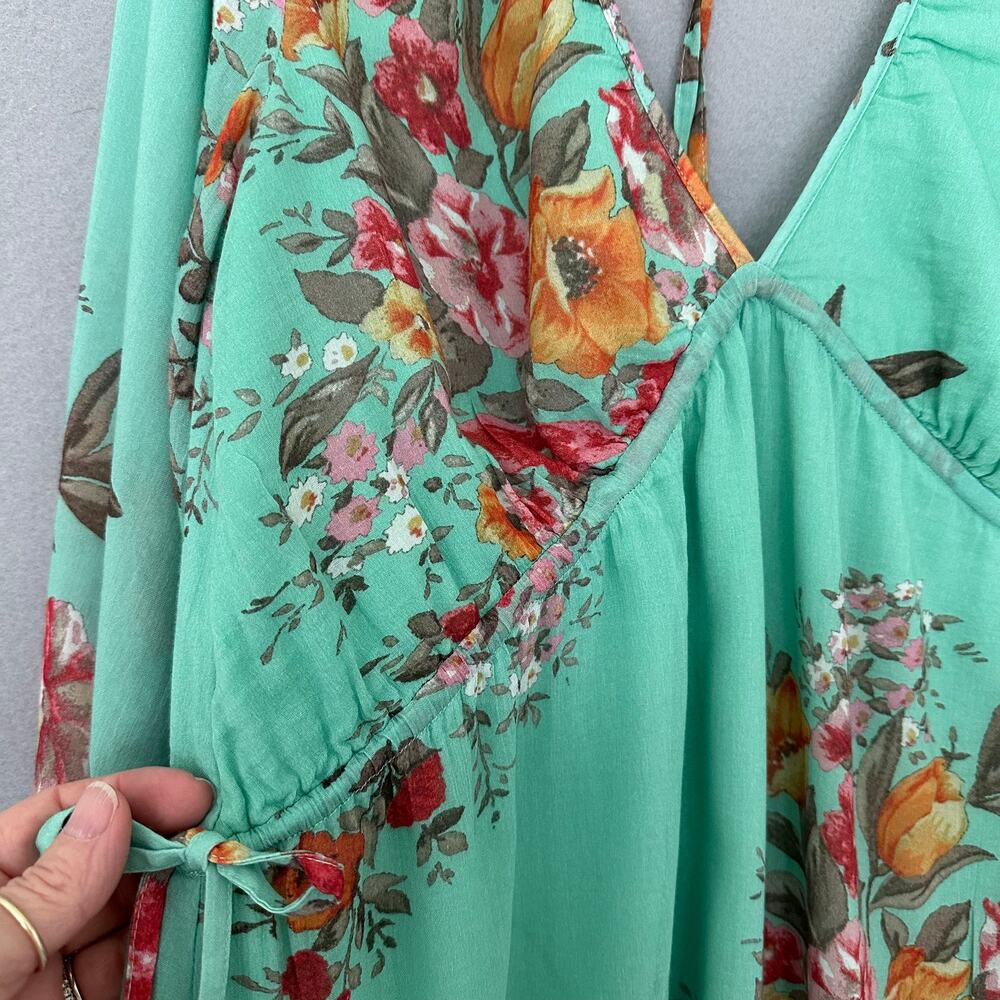 Auguste the Label Jennifer Maxi Dress Green Floral Boho Lightweight Lined Size S - Picture 3 of 16